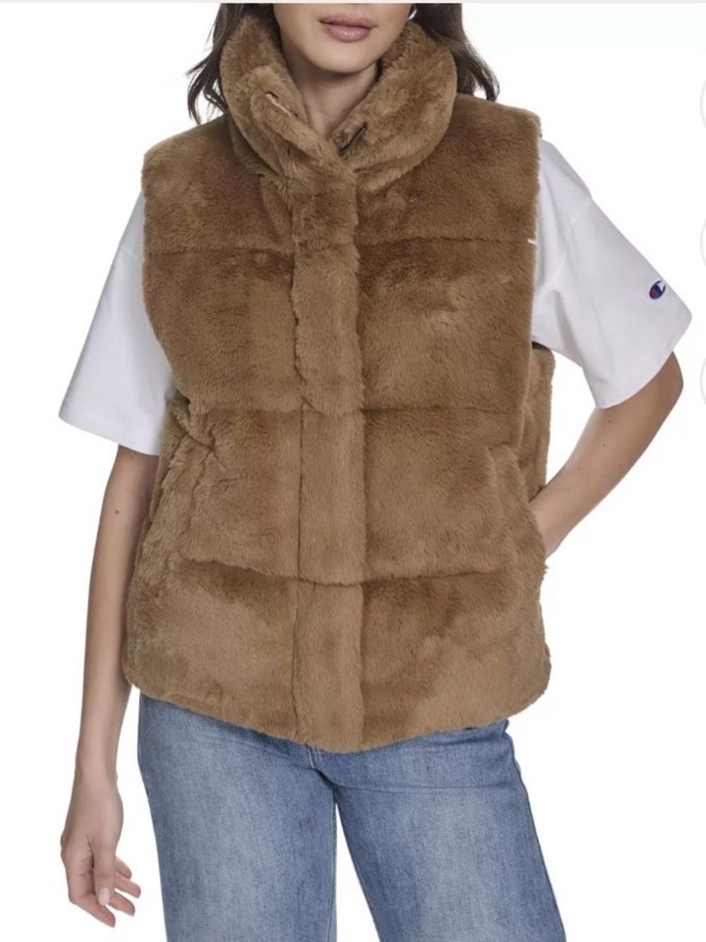 Juniors' Champion® Faux Fur Puffer Vest